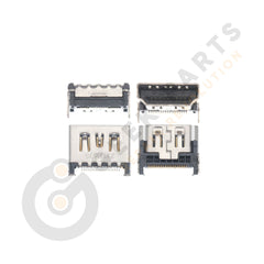 Replacement HDMI 2.1 port for PS5 motherboard showing 19 pins and reinforced metal housing