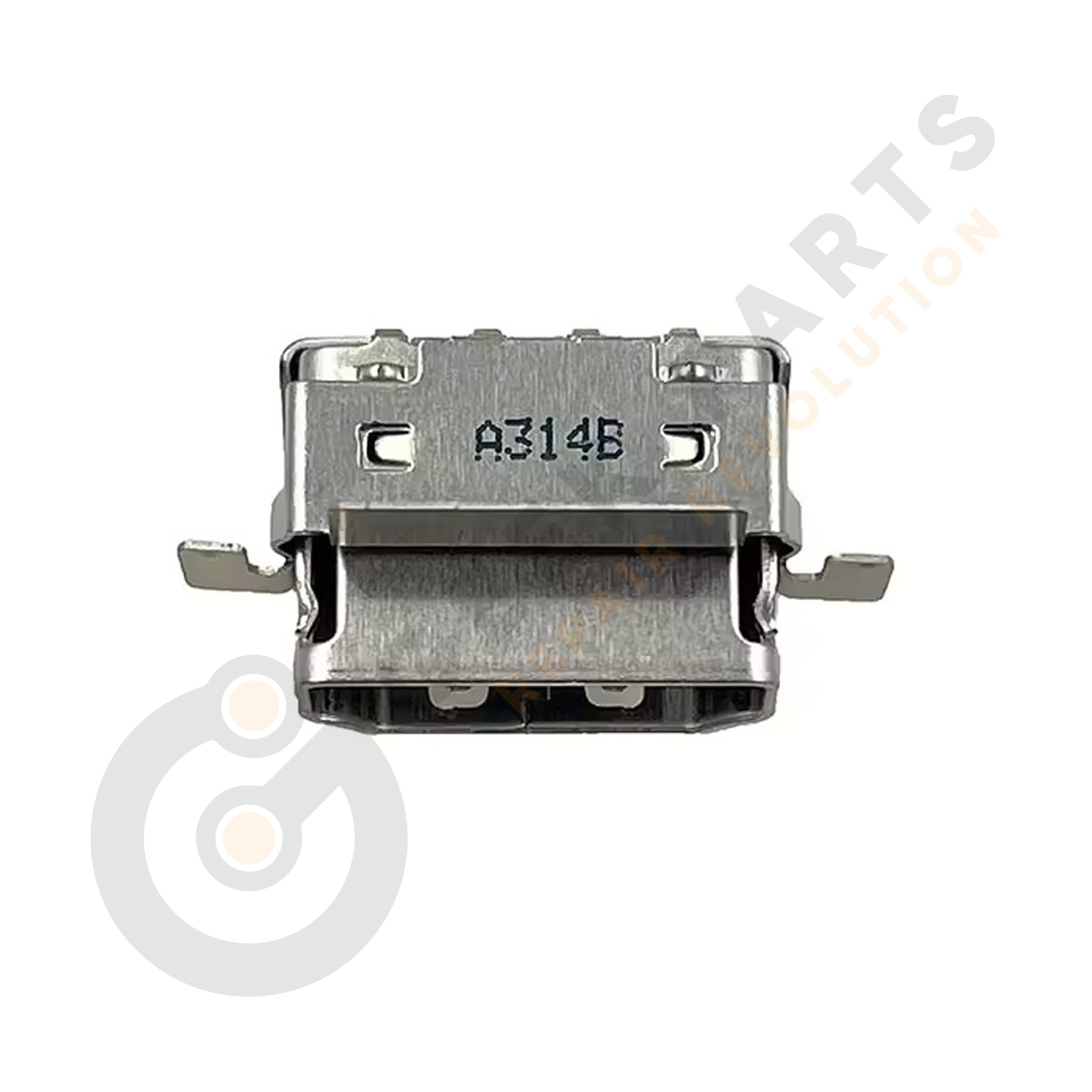 Xbox One S HDMI port replacement part showing 19-pin layout and metal shielding