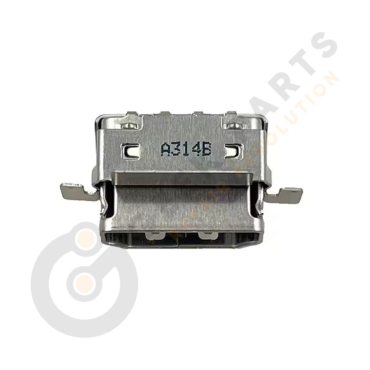 Xbox One S HDMI port replacement part showing 19-pin layout and metal shielding