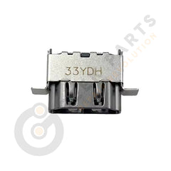 Replacement HDMI socket for Xbox One X motherboard showing reinforced metal legs